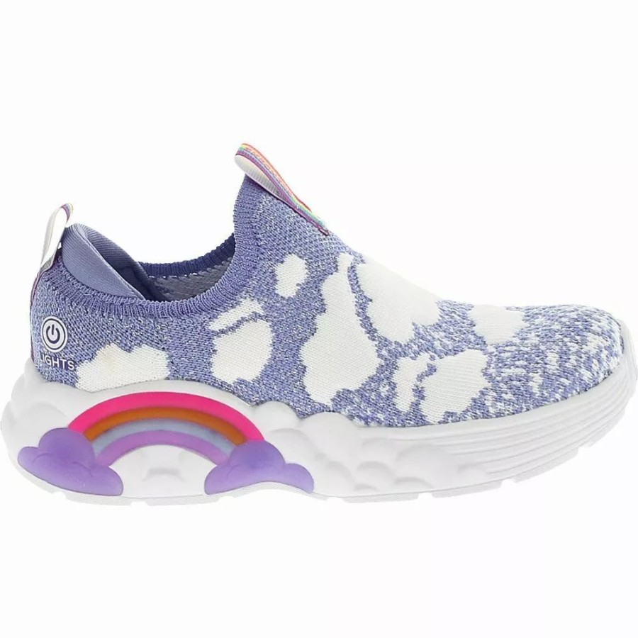 Girls Athletic Shoes * | Skechers Shoes Skechers Rainbow Racer Fluffy Dreamz Girls Running Shoes