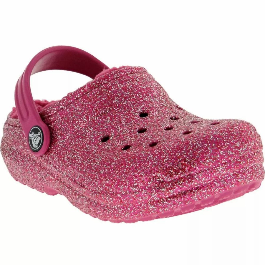 Girls Sandals * | Crocs Shoes Crocs Classic Lined Glitter K Girls Clog Sandals