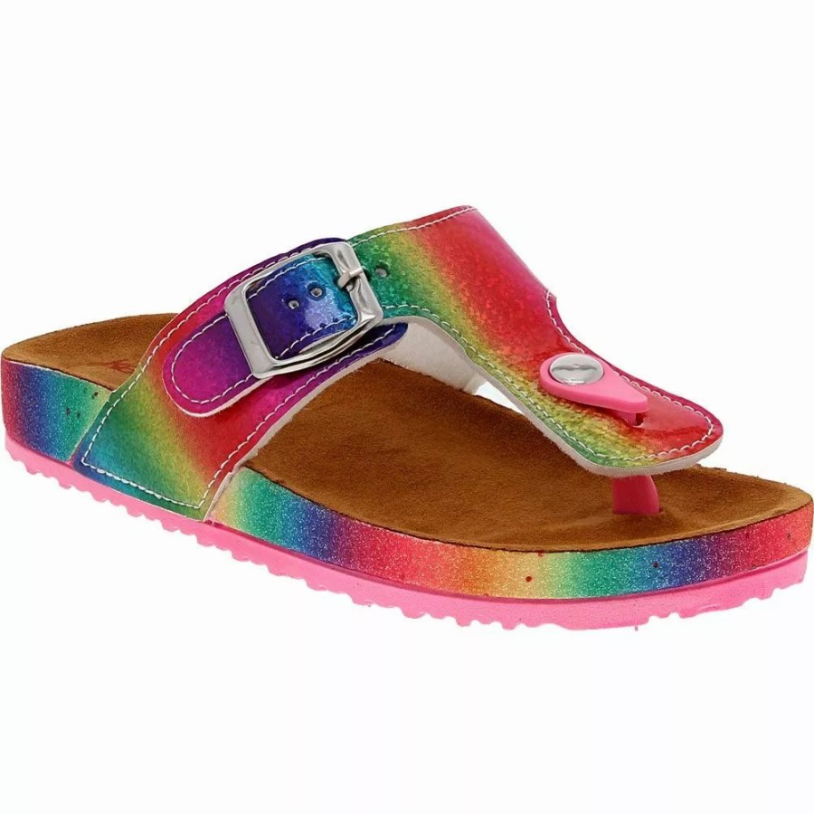 Girls Sandals * | Kensie Girl Glitter Thong Footbed Girls Sandals