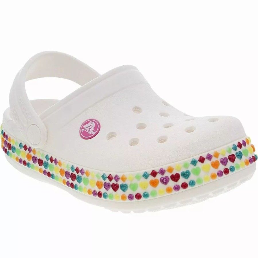 Girls Sandals * | Crocs Shoes Crocs Crocband Gem Band Clog Girls Water Sandals