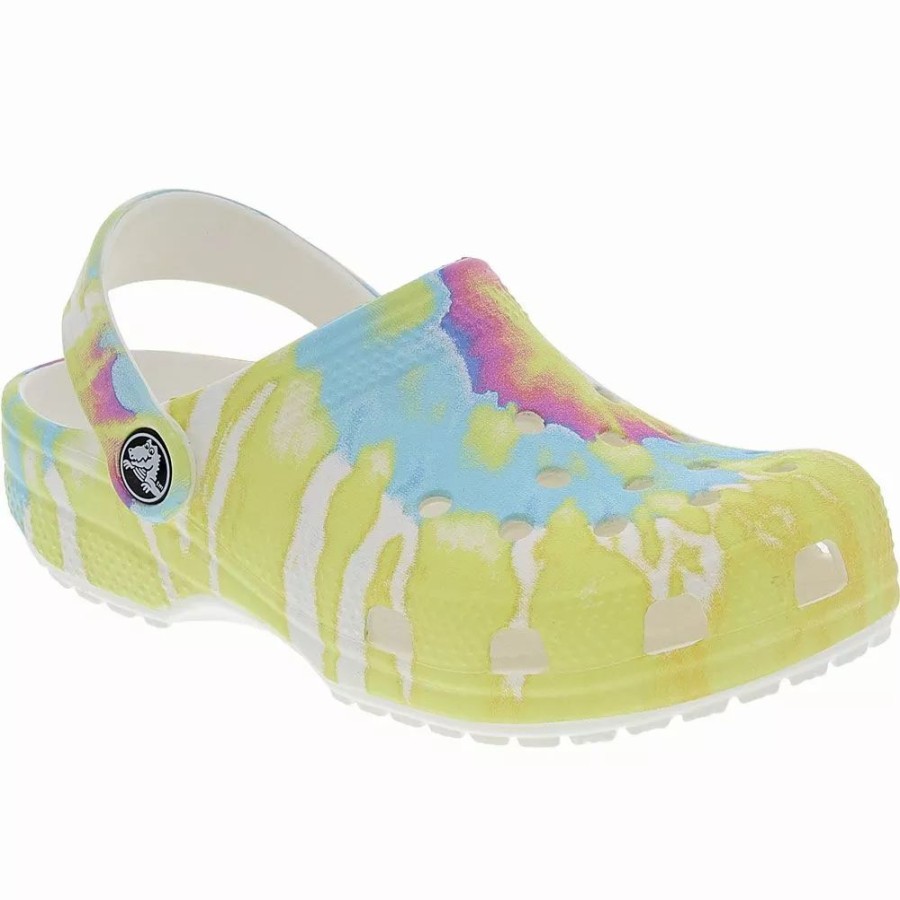 Girls Sandals * | Crocs Shoes Crocs Classic Tie Dye Graphic Water Sandals Girls