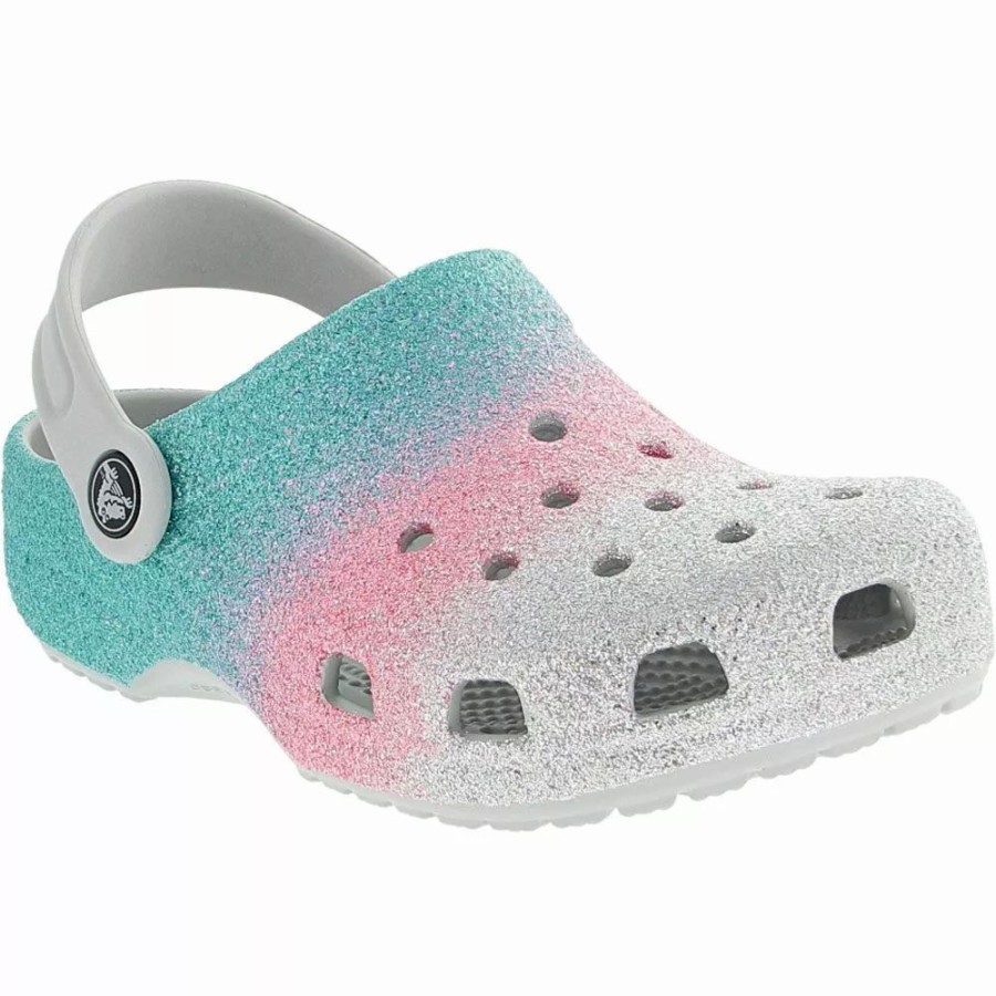 Girls Sandals * | Crocs Shoes Crocs Classic Glitter Clog 2 Youth Girls Water Sandals