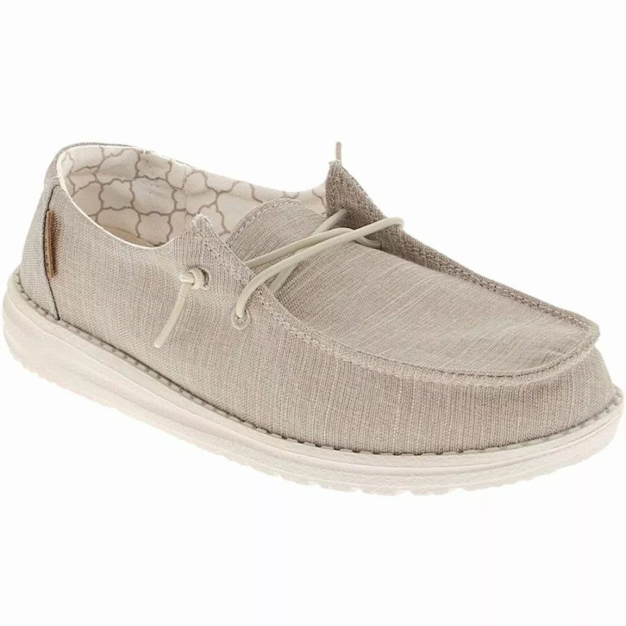 Girls Dress And Casual Shoes * | Hey Dude Wendy Linen Youth Slip On Dress Shoes Girls