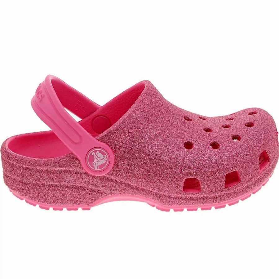 Girls Sandals * | Crocs Shoes Crocs Classic Glitter Water Sandals Girls