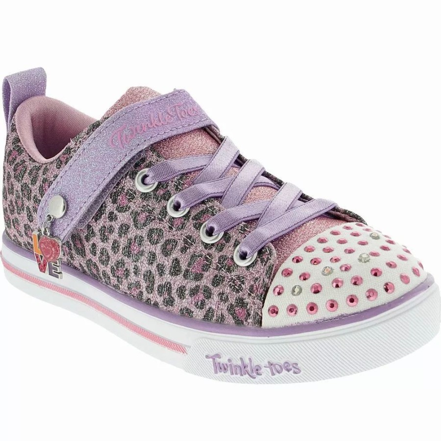 Girls Athletic Shoes * | Skechers Shoes Skechers Sparkle Lite Leopard S Lifestyle Girls