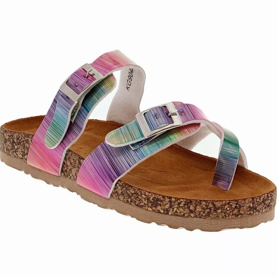 Girls Sandals * | Kensie Girl 2 Buckle Thong Footbed Girls Sandals